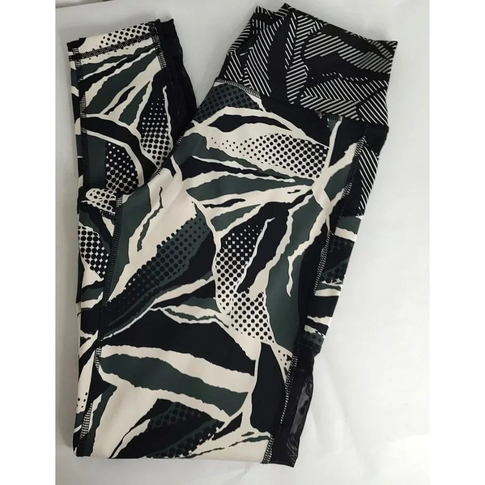 Adidas Leggings M High Rise 7/8 Believe This Green Black Mesh - Picture 7 of 15